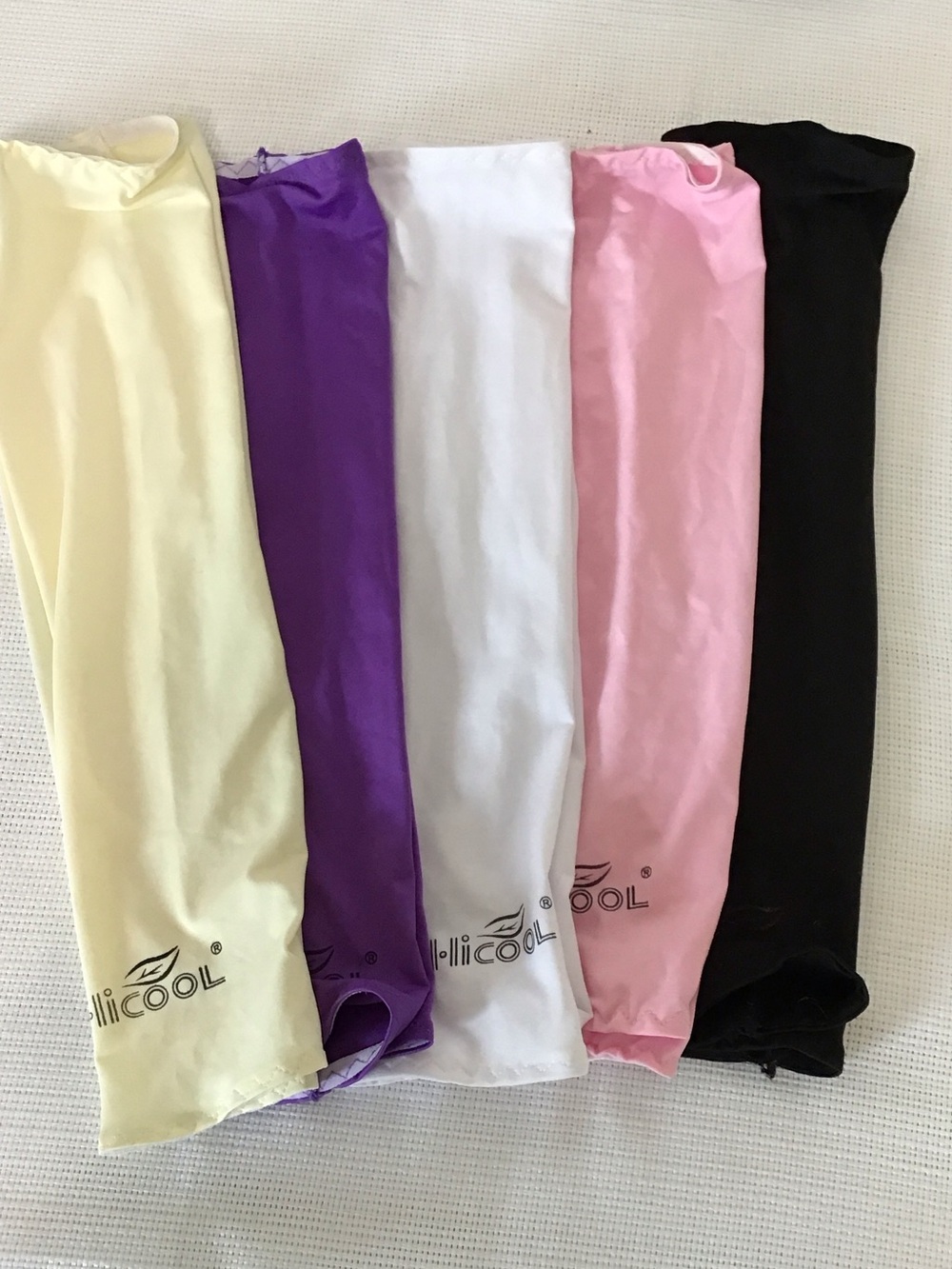 4 Pair UV Protection Arm Sleeves - Pink, White, Purple, Cream, Black
